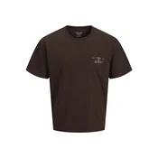 JACK & JONES Majica JORSALAMANCO chamois / svetlo modra / rjava / čokolada