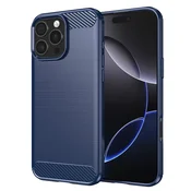 TPU gel ovitek Brushed Carbon za iPhone 16 Pro Max - moder