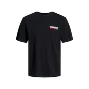 JACK & JONES Majica brusnica/črna/bela