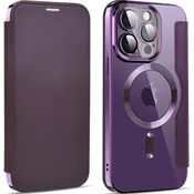 Overboard Ovitek za iPhone 14 Pro, RFID denarnica MagSafe z zaščito kamere, vijolična