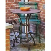 Casa Padrino Art Nouveau garden table brown A 60 x H. 70 cm - Handmade wrought iron table - Nostalgic wrought iron garden & patio furniture