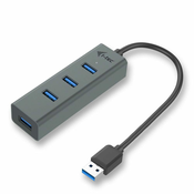 i-tec Metal U3HUBMETAL403, USB 3.2 Gen 1 (3.1 Gen 1) Type-A, USB 3.2 Gen 1 (3.1 Gen 1) Type-A, 5000 Mbit/s, Sivo, USB, 96 mm