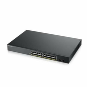 Zyxel GS1900-24HP, Upravljano, Gigabit Ethernet (10/100/1000), 1U