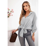 Kesi Włoski Cotton muslin shirt Plus Size grey