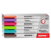 Kores marker za belo tablo, komplet, tanki (6 kos)