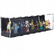 Vitrina s črnim ozadjem za 8 lego figuric, ščiti pred prahom in UV-žarki