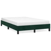 Vidaxl Posteljni okvir brez vzmetnico temno zelena 120x190 cm žamet