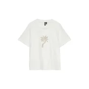 VERO MODA Majica VMPALMA METTE  zlata / bela
