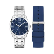 GUESS Analogna ura Elliot temno modra/srebrna