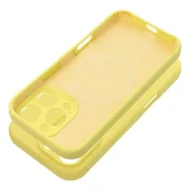 OEM Silikonski ovitek za iPhone 15, debeline 2 mm, združljiv z MagSafe, rumene barve
