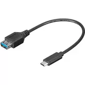 USB 3.0 SuperSpeed kabel A/ženski  moški C, 0,2m
