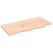 Vidaxl Stenska polica 80x40x2 cm neobdelana trdna hrastovina