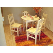 eoshop Jedilna miza okrogla 80 cm iz masivnega bora (barva lesa: jelša)