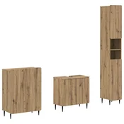 vidaXL 3-delni set kopalniških omaric ZWOLLE Artisan hrast