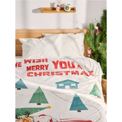 Sinsay - Božicni prekrivac za krevet sa printom i natpisom „We wish you a Merry Christmas“ - šareno