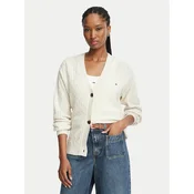 Tommy Hilfiger Pletena jopica UW0UW06630 Kremna Relaxed Fit