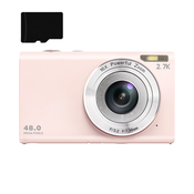 INF Digitalni fotoaparat 48MP 2.7K FHD 16X digitalni zoom, spletna kamera, samodejno ostrenje Pink, (21266068)