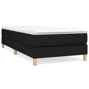 Vidaxl Posteljni okvir z vzmetmi Črna 90x200 cm Tkanina