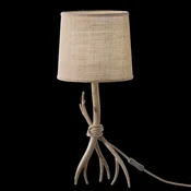 Mantra Iluminación Namizna svetilka Sabina s tekstilnim senčnikom - Dnevna soba/jedilnica - Podeželska hiša/Rustikalna - svetlo rjava - Tkanine/tekstil