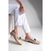 Marjin Womens Loafers with Chain Buckle Casual Shoes Tolira beige