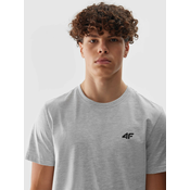 Mens Plain T-Shirt Regular 4F - Grey