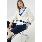 Bombažen pulover Polo Ralph Lauren ženski, bež barva