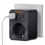 Tessan FW01DE00 vtični razdelilec, 1x vtičnica, 2x USB-A, 2x USB-C, 30W (TS-FW01DE00)