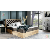 Boxspring postelja Wood3 - 200x200 cm