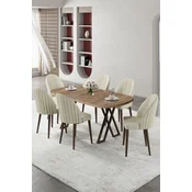 Hanah Home Trpezarijski set, 7 komada, Svetlozeleni