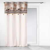 Bombažna zavesa v rjavi in naravni barvi 140x240 cm Kenya Lodge – douceur dintérieur