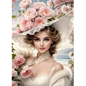 Norimpex - Puzzle Diamantova slika: Deklica v cvetličnem klobuku 30x40cm - 1 - 39 kosov