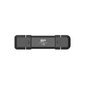 Memorija USB Stick, 1TB 3.2 Gen2 Type-C+ USB-A, Silicon Power DS72, crna