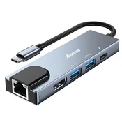 Xwave 5 in1 adapter TIP-C na HDMI/USB3.0/PD/RJ-45/Port replikator