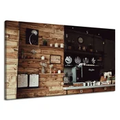 shumee Leseni platneni tisk za kuhinjo v retro slogu 120x70 cm