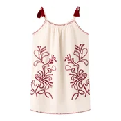 MANGO KIDS Obleka GENIO ecru / temno rdeča