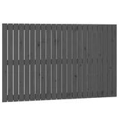 Vidaxl Stensko posteljno vzglavje sivo 140x3x90 cm trdna borovina