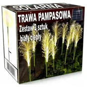 Komplet sončnih svetilk, tople bakle, pampas trava