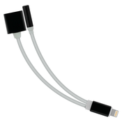 AVIZAR Apple Lightning Audio in adapter za polnjenje na 3,5 mm ženski prikljucek in ženski Lightning - bel, (20618123)