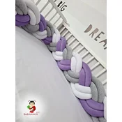 Bubamara037 Pletenica za krevetac, Cetvorostruka, 240cm, Ljubicasto-siva
