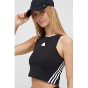 Top adidas ženski, črna barva