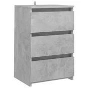 Vidaxl Nočna omarica betonsko siva 40x35x62,5 cm konstruiran les