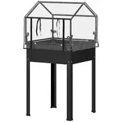 Homestar Dvignjena vrtna greda s pokrovom 60x60x120 cm črna