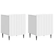 vidaXL Nočna omarica 2 pcs Bela 43 x 34,5 x 52 cm Inženirski les