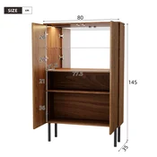 SONNENH Vitrina, 80 x 35 x 145 cm, MDF, rjava, led osvetlitev, za pisarno in dokumente