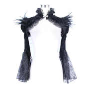 Gothic in punk majica moška - Black Swan Gothic Shawl with Faux Fur - DEVIL FASHION - CA005