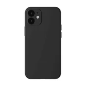 Baseus Liquid Silica Gel Case, fleksibilna gel maska za iPhone 12, klasična črna