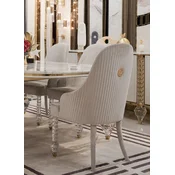 Casa Padrino luxury Art Deco dining chair set of 8 gray/gold 55 x 60 x H. 100 cm - Dining room furniture - Restaurant furniture - Art Deco furniture - Luxury furniture - Luxury quality