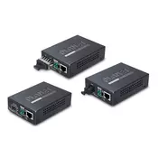 PLANET 10/100/1000BASE-T to network media converter 2000 Mbit/s 1550 nm Black