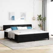 Vidaxl Postelja boxspring z vzmetnico z vzmetnico Črna 200 x 200 cm