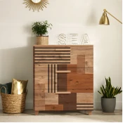 Hanah Home Commode Leva Gravis Colorblock 80x95x43cm Bež